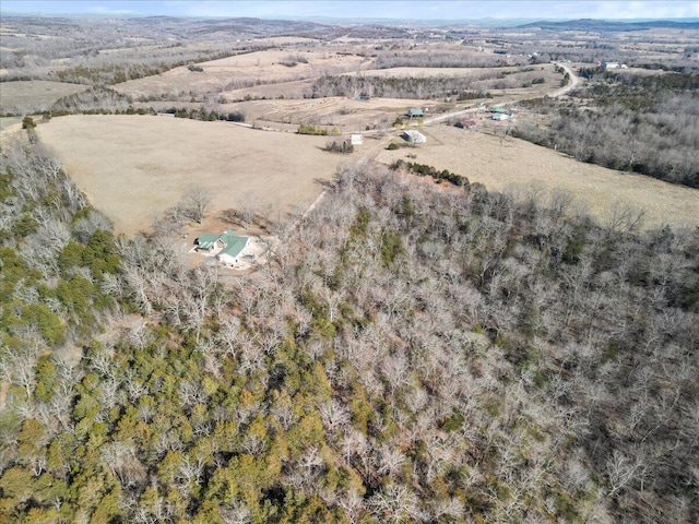 bird's eye view with a rural view