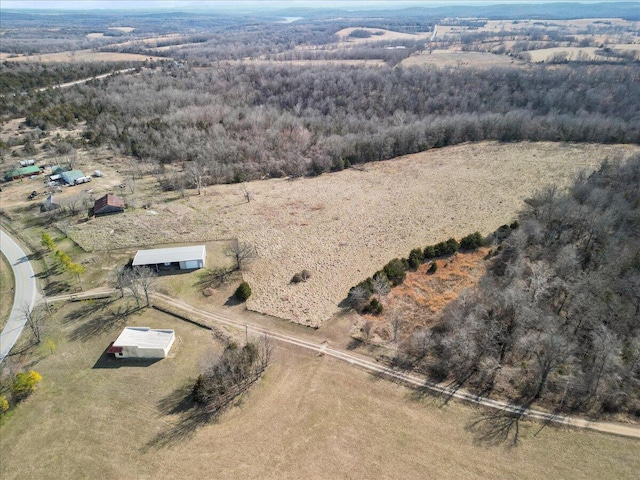 drone / aerial view with a rural view