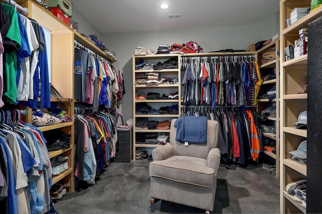 walk in closet with visible vents