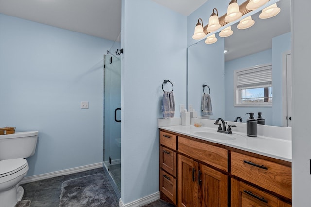 15221 Cleveland Rd, Houston, MO 65483 - full bath featuring baseboards, a shower stall, toilet, and vanity