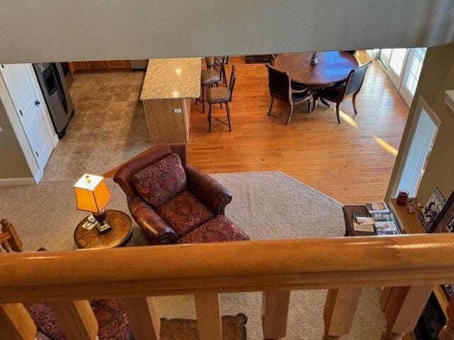 living room featuring light wood finished floors