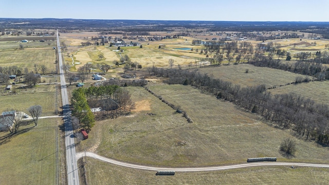 bird's eye view with a rural view