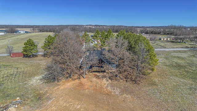 bird's eye view with a rural view