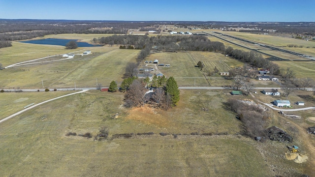 aerial view featuring a rural view