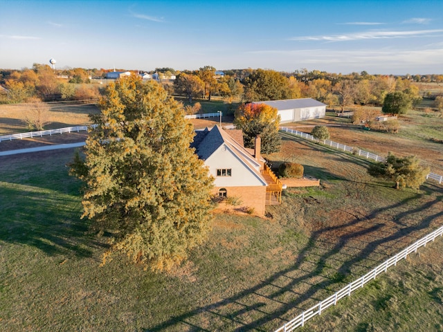 bird's eye view with a rural view