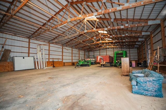 garage featuring metal wall