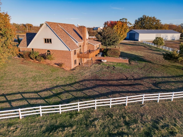 drone / aerial view featuring a rural view