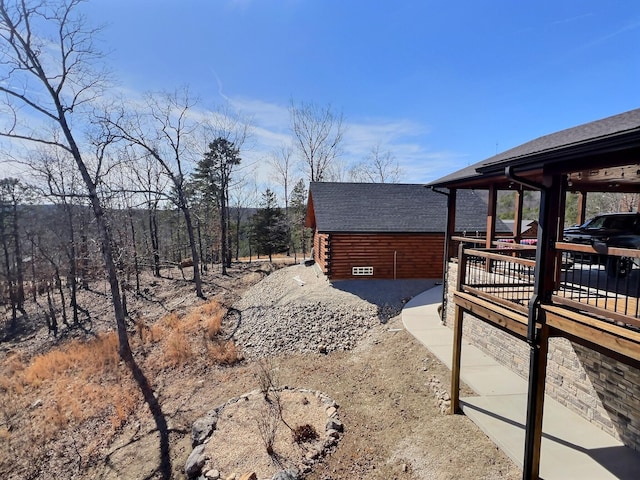 view of yard featuring a deck