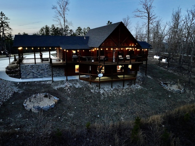 view of dock featuring a deck