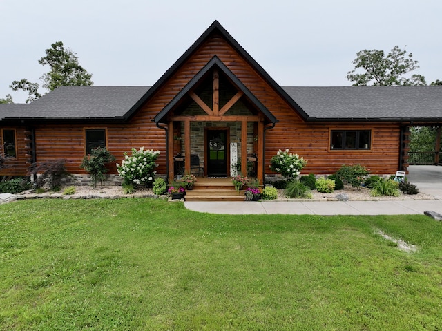 50 Parkview Ln, Van Buren, MO 63965 - view of front of house featuring a front lawn and log exterior