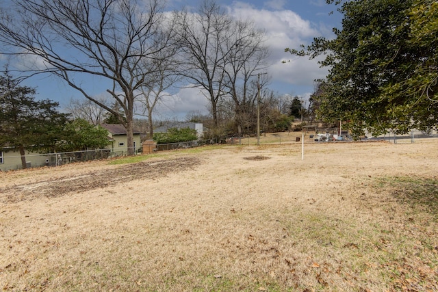 view of yard featuring fence