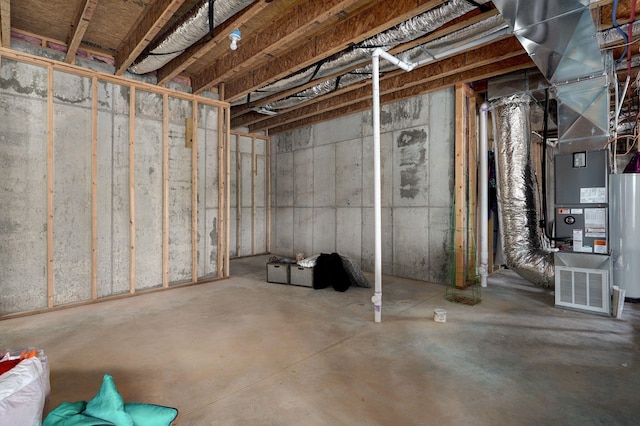 view of unfinished basement