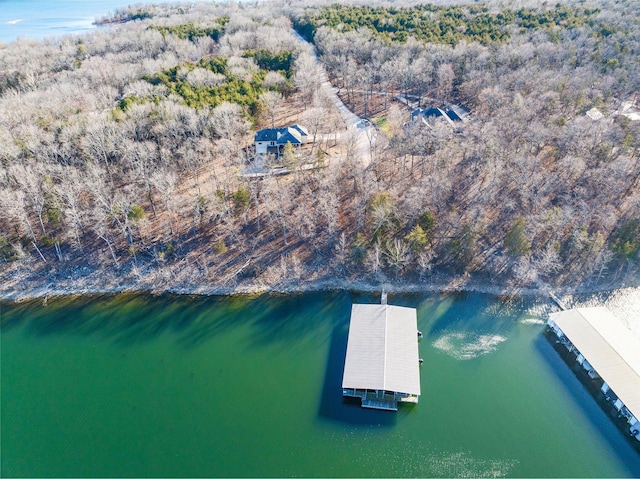 230 Temple Ln, Shell Knob, MO 65747 - birds eye view of property with a water view and a forest view