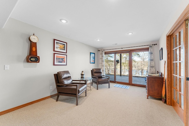 230 Temple Ln, Shell Knob, MO 65747 - sitting room featuring carpet floors, recessed lighting, and baseboards