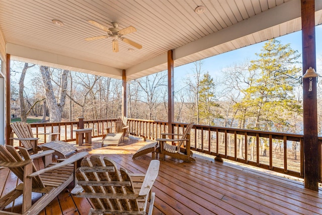 230 Temple Ln, Shell Knob, MO 65747 - wooden deck featuring a ceiling fan