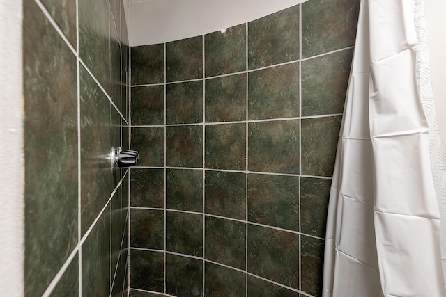 room details featuring a tile shower