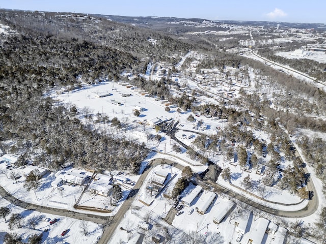 view of snowy aerial view