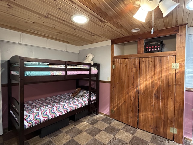 3894 Girlstown Rd, Mountain Grove, MO 65711 - bedroom with tile patterned floors and wooden ceiling