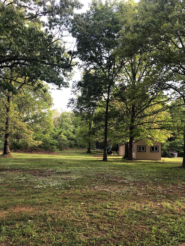 3894 Girlstown Rd, Mountain Grove, MO 65711 - view of green lawn with an outdoor structure