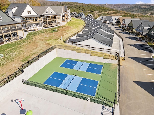 aerial view with a residential view