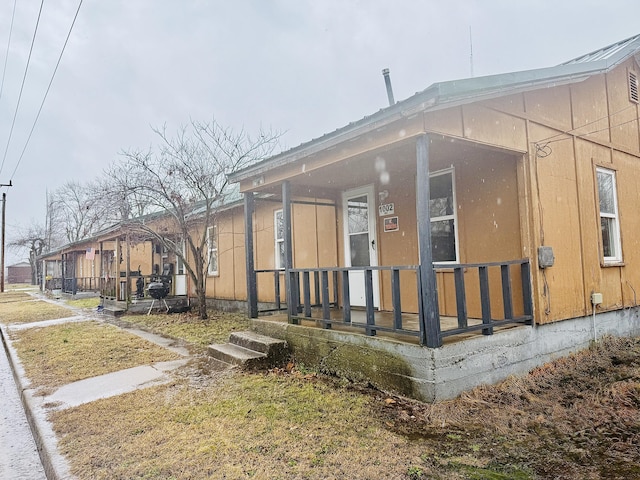 view of home's exterior featuring a porch