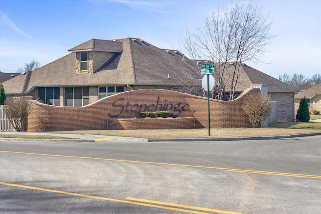 view of community sign