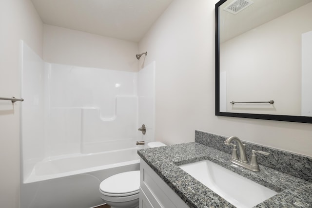 1756 Cash Dr, Mount Vernon, MO 65712 - bathroom featuring vanity, bathing tub / shower combination, toilet, and visible vents