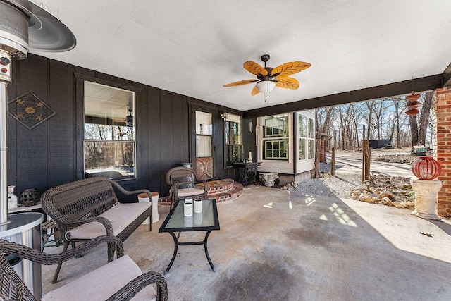 view of patio with a ceiling fan