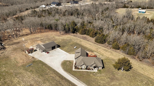 drone / aerial view featuring a rural view