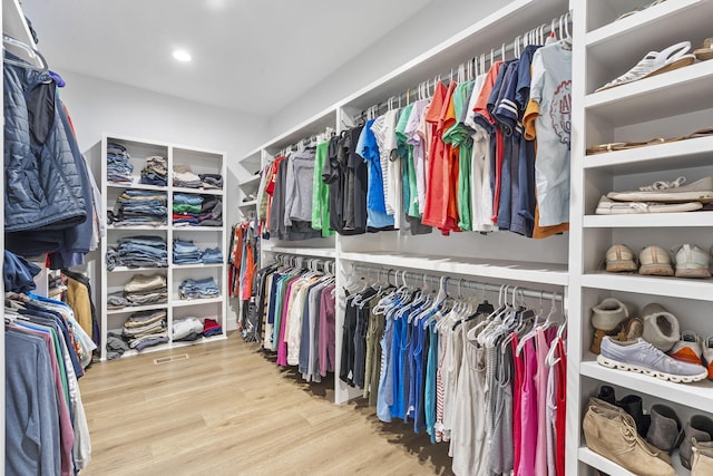 spacious closet featuring wood finished floors