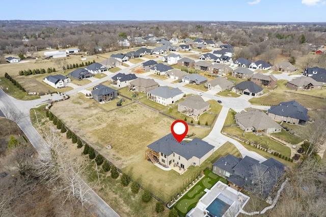 birds eye view of property featuring a residential view