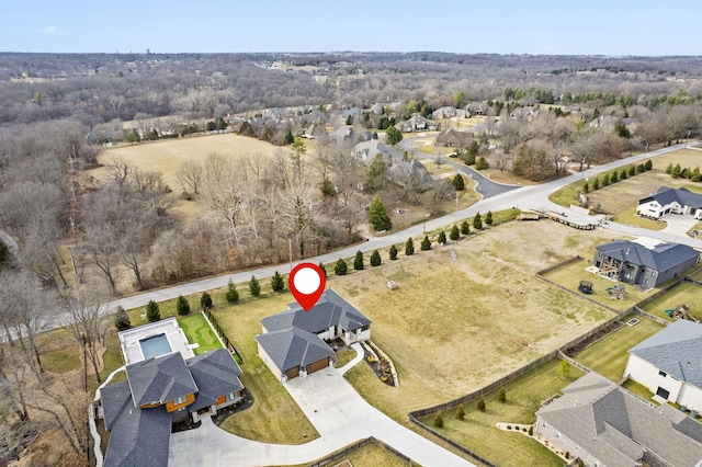 drone / aerial view with a residential view