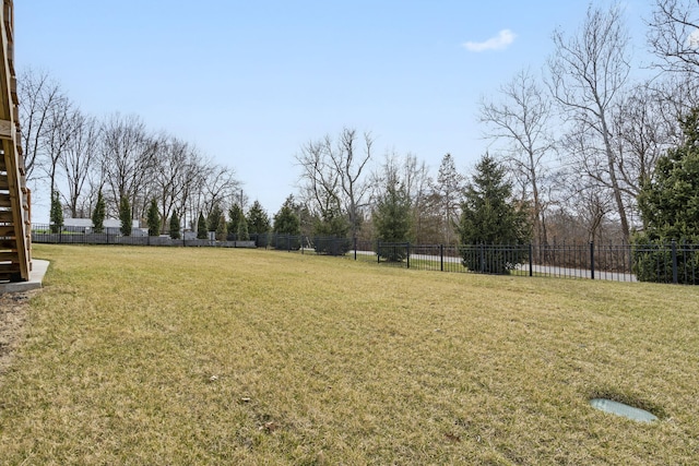 view of yard with fence