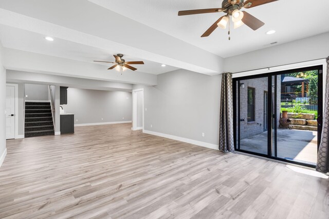 767 Thornridge Dr, Springfield, MO 65809 - unfurnished living room featuring baseboards, light wood-style floors, and recessed lighting