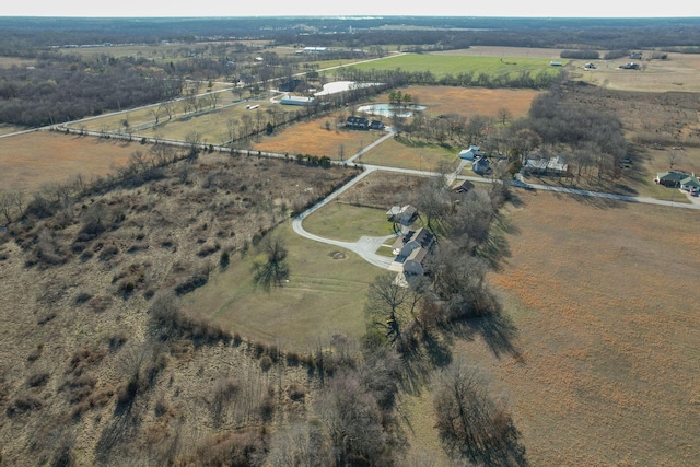 aerial view featuring a rural view