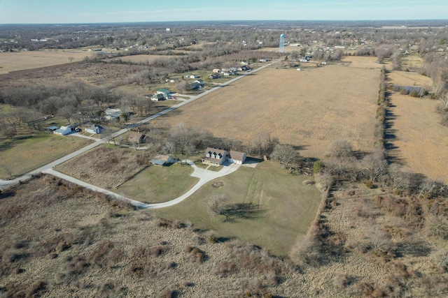 bird's eye view with a rural view