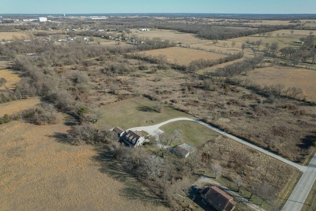 bird's eye view with a rural view