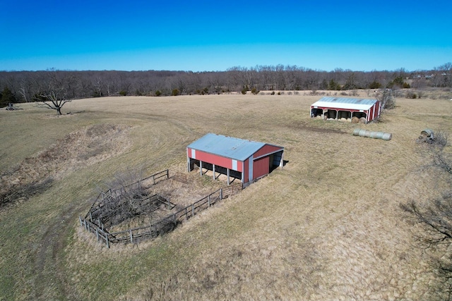 aerial view with a rural view