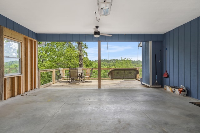 view of patio / terrace featuring a ceiling fan and outdoor dining space