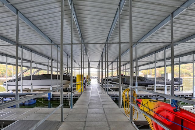 view of dock featuring boat lift