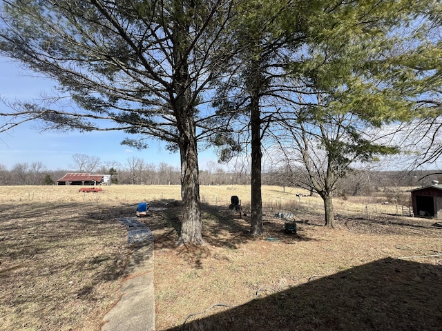 view of yard featuring an outdoor structure