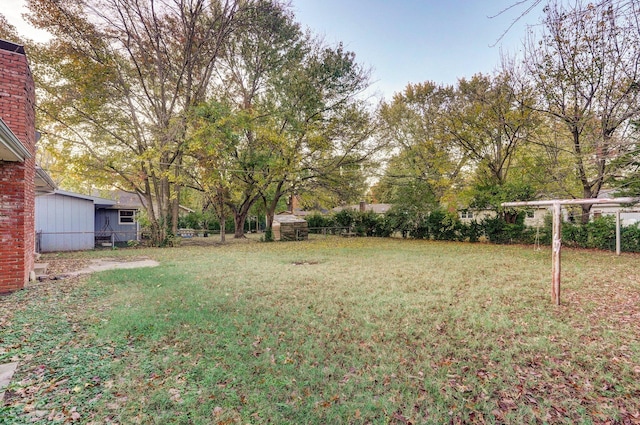 view of yard with fence