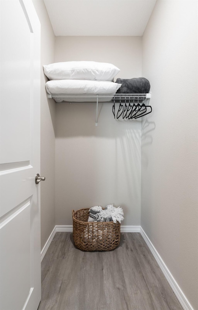 spacious closet with wood finished floors