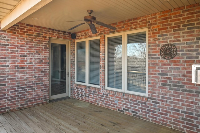 deck featuring ceiling fan