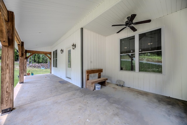 view of patio / terrace with a ceiling fan