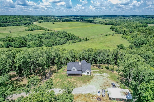 bird's eye view with a rural view