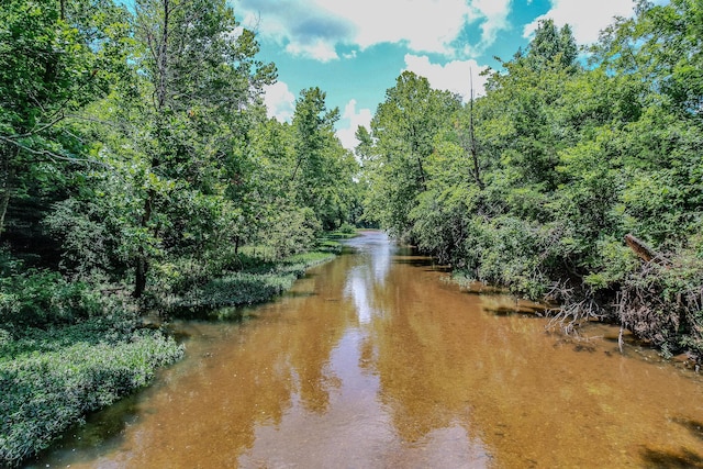 property view of water with a view of trees