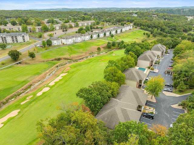 drone / aerial view featuring golf course view