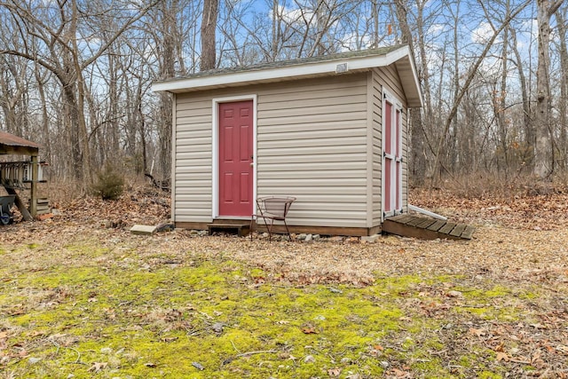 view of shed