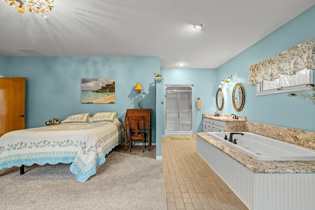 bedroom featuring visible vents